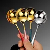 Hot Sale 304 Stainless Steel Round Head Spoon Classic Metal Stirrer Tea Honey Coffee Spoon 4.5*15.5cm