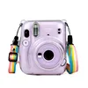 Popular fashion designer clear pc crystal crossbody sling camera bag for Fujifilm instax mini 11 with rainbow strap