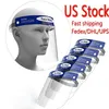 US Stock Clear Protective Face Shield Mask Full Face Protection Isolation Mask Antifog Protective Mask Shield DHL