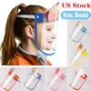 Amerikaanse voorraad! Kinderen Cartoon Konijn Bear Rainbow Face Shield met Goggles Kawaii Veiligheid Olie-Splash Proof Anti-UV Kinderen Beschermend gezicht Cover