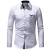 Koszule męskie 2020 marka moda Męska koszula długi rękawki Topy Polka Dot Casual Shirt Mens Sukienki Slim XXXL233R