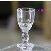 Pequeño mini 15 ml Mini Vasos de chóvenes Mini Juego de vidrio de agua Copa de alcohol transparente Mini Vaso de chupito con tallo Pequeño bebida 7 piezas/set