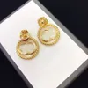 Gold Earring High Quality Earrings for Woman or Man Classic Alphabet Earrings Lion Gold Earrings Top Copper Fashion Supply