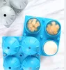 Molde de silicona para hacer cubitos de hielo, molde de bola, 4 rejillas, bola de silicona, DIY, cóctel, whisky, forma de bandeja, molde para helado, herramienta de fiesta de cocina LSK253