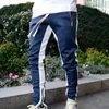 Mannen Side Stripe Mode Pocket Broek Casual Streetwear Jogger Pant Heup Rits Bottom Mannelijke Potlood Broek Outdoor Sport Broek