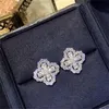 Nuovissimo orecchino di gioielli classici in argento sterling 925 Deluxe taglio pera topazio bianco diamante CZ donne popolari orecchino con perno di nozze regalo