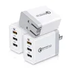 US EU-UK Plug QC3.0 Snabb laddare 3 portar USB AC Home Travel Wall Adapter för MobilePhones, Tablets, Power Banks