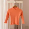 Neonate Maglioni Ruffle Toddler Girls Pullover Ruffle Dolcevita Bambini Maglioni Solid Infant Outwear Boutique Abbigliamento per neonati 4859