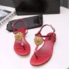 2020 klassieke dames platte sandalen vrouwelijke ontwerper flip flops zwart rode kleur sexy bohemien lederen dames casual reis sandalen