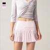 Femmes 2 en 1 jupe de tennis jupe de sport de fitness à séchage rapide taille haute short de sport taille haute short de course avec poche1