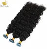 Natural Color Loose Wave Big Curly Natural Wave Wavy Hair Extensions Tape in Human Hair PU Weft Bundles Hair 8-30inch 40pcs a pack(100gram)