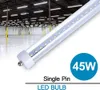 W magazynie 8FT Rury LED 45 W 4800 Lumenów Pojedynczy PIN FA8 T8 LED LED LED Lampa fluorescencyjna AC 85-265V CE UL FCC