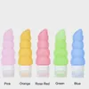 60ML Reusable Portable Silicone Mini Size Alcohol Bottle Small SizeTravel Lotion bottle with Screw cap Free DHL