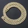 13mm Iced Pink and rose gold cuban Link Chain Choker Necklace Gold Cuban Link Gold Silver Cubic Zirconia Jewelry6462144