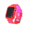 Флуоресцентные цвета Прозрачность Soft TPU часы ремешок Ремешок с жестким Доспех Полный защитный чехол Рамка для Apple Наблюдать за iWatch 38 / 40мм 42 / 44мм