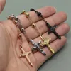 6mm chapelet catholique perles chaîne collier croix en acier inoxydable collier hommes bijoux ou femmes longue chaîne collier pour Noël Gif240F