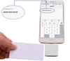 Acesso de controle de cartão de controle Mini tamanho USB IC RFID cartões Escritor para Android celular Micro USB 13.56MHz Leitor de cartão Acclet Princip