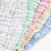 Serviettes de bébé 6 couches coton gaze chiffons mousseline bébé serviette d'allaitement infantile visage serviette mouchoir essuyer tissu 5 couleurs DW5598