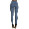 High Waist Casual Skinny Jeans For Women Hole Girls Slim Knee Ripped Denim Pencil Pants Elasticity Black Blue Trousers