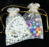 Sacchetti di organza Moon Star 7x9 9x12cm Piccoli sacchetti regalo con cordoncino natalizio con ciondoli Sacchetti per imballaggio di gioielli Sacchetti GD389