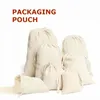50pcs pamuk keten çanta takı takı ambalaj ekranlı makyaj düğün şeker hediye çantaları sarma malzemeleri özel logo poşet çuval t2212o