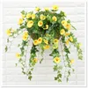 62 cm 25 huvuden Artificial Flower Morning Glory Fake Silk Hanging Plant Vine Simulation Wall Garland Wedding Home Party Diy Decor