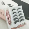 5 Pairs Magnetic Eyelashes and eyeliner set eyelashes magnetic Eyeliner Tweezer eye makeup set 3D magnet False eyelashes Natural reusable