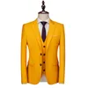 Plyesxale 2020 jaune hommes costumes pour mariage hommes mode 3 pièces Casacos Homens Traje Hombre formel travail bureau costumes mâle Q1027