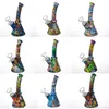 Silicone Bong 6.4 Inch Beaker Base Water Pipes cartoon printing 14mm female unbreakable bongs Silicone Downstem &