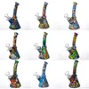 Silicone Bong 6,4 polegadas taça Base de Água Pipes desenhos animados impressão de 14 milímetros feminino bongs inquebrável Silicone downstem