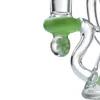 7 cal Unikalne Klein Bong Heady Glass Water Rury Recyklejowe Bongs Prysznic Perc Oil Dab Rigs Green Purple Colors 14mm Staw