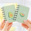 A7 Cartoon Avocado Rollover Mini Portable Coil Notepad Diary Book Exercise Book School Office Stationery Supply