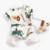 INS Baby Clothes Cartoon Animal Printed Infant Girl Romper Short Sleeve Newborn Boy Jumpsuit Boutique Toddler Playsuit Summer 4 Designs 5535