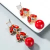 Nouveautés coloré acrylique perle déclaration boucle d'oreille Vintage géométrique goutte d'eau feuille grande perle boucle d'oreille pour dame