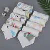 Serviettes bébé 6 couches coton gaze chiffons nouveau-né mouchoir dessin animé doux infantile visage serviette suspendus débarbouillettes alimentation 10 modèles 120 pièces 5615