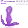 10 ViveRation Modes Weallable Vibratorの男性のための女性の肛門プラグgスポットクリトリス刺激装置無線リモコンパンティーバイブレーターJ2336