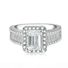 Choucong Bijoux de luxe étonnants Real 925 STERLING Silver Princess Cut White Topaz CZ Diamond Eternity Band Ring 2802800