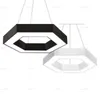 Nowoczesna Sześciokątna Geometria Geometria LED Wisiorek Light Black Aluminium LED Lampa żyrandolowa Dla Office Home Shopping Mall Shop Lights Oświetlenie