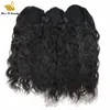 Natural Wave Wavy Human Hair Ponytail Clip in Extensions Dyeable NaturalColor Drawstring RemyHair