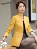 Neue Stile Herbst Winter Formale Blazer Jacken Mantel für Büro Damen Elegante Rosa Weibliche Blazer Blaser Outwear Tops Kleidung