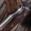 High Carbon Steel Hand Forged Kitchen Chef's Knife Sharp Meat Cleaver Butcher Slaughter Knife Full Tang Color Wooden Handle Outdoor Camping