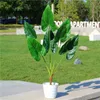 80cm 7fork Large Artificial Tropical Tree Fake Plastic Plant Branch Big Green Palm Tree Monstera Foliage for Autumn Home Decor