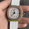 High-End PPF 5069R-001 Cal.324 S C Automatic Woman Watches White Dial 18K Rose-Gold Full Diamond inlay Case Iced Out eternity Lady Watches