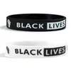 Hot Sale Black Lives Matter Silikon Armband Svart Silikongummi Armband Bangles För Män Kvinnor Gåvor