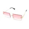 2020 nouvelles lunettes personnalité mode petites lunettes de soleil forme carrée dames à la mode sans monture coupe bord lunettes de pêche lunettes de soleil2868854