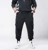 Januarysnow Printemps Hip Hop Joggers Hommes Noir Sarouel Multi-poches Rubans Homme Pantalons De Survêtement Streetwear Casual Hommes Grande Taille 6XL 7XL