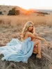 Ice Blue Chiffon Beach Wedding Dresses Long Train With Thighspit 2020 Pleated Deep V-neck Bohemian Boho Wedding Dress Bridal Gowns Cheap