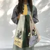 소녀들을위한 ABER 여름 여성 투명 토트 오간자 원사 직물 비치 가방 자수 핸드백 높은 품질 환경 지우기 핸드 가방 지갑