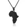 Hot Selling Heren Womens Hip Hop Kaart van Afrika Hanger Kettingen Rvs Punk Sieraden Ketting In0728