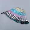 15 pièces pinceaux de maquillage colorés ensemble brosse en cristal visage yeux lèvres ombre à paupières Eyeliner sourcils cils bord contrôle brosse Brochas pinceaux cosmétiques